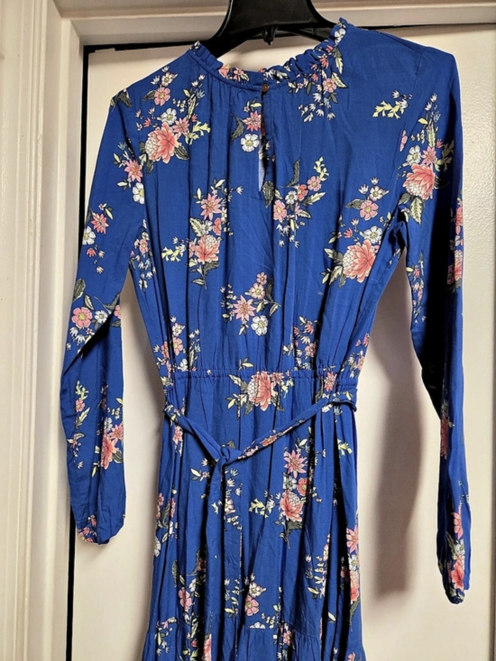 LOFT Floral Maxi Dress in Blue & Pink Size XL (4) Like New